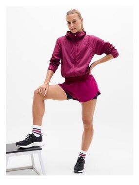 Athleta Magenta Lightweight Utility Windbreaker Jacket